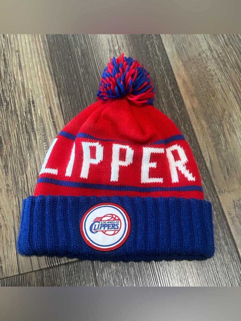 Los Angeles CLIPPERS nba basketball beanie Pom Pom Mitchell & Ness hat cap